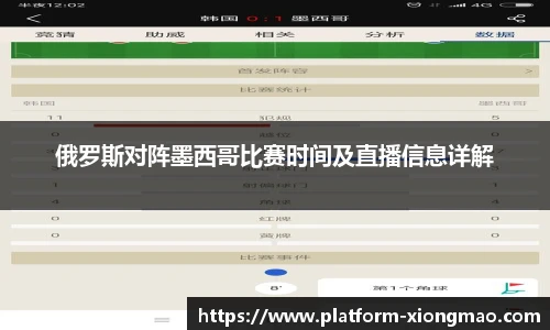 俄罗斯对阵墨西哥比赛时间及直播信息详解